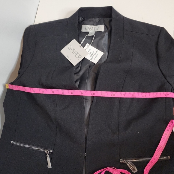 NEW‼️Kasper Black Blazer with Zipper Details 2P - Picture 8 of 9